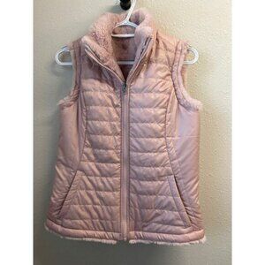 Nicole Miller Super-soft Faux Fur Women’s Reversible Zip Up Pink Vest size XS